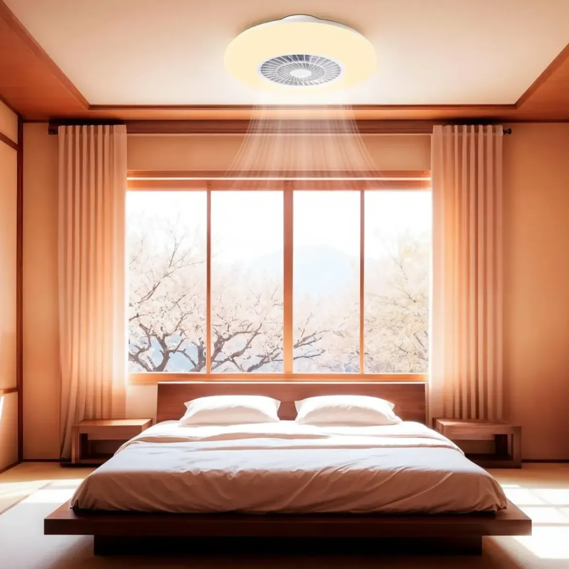 Ventilatore Plafoniera LED 45 W Zephir Luce RGB Telecomando 6 Velocità