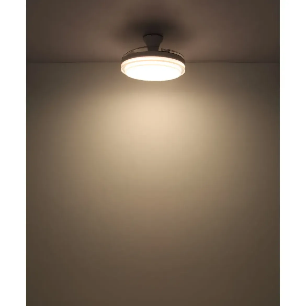 Ventilatore Soffitto con Luce Bianco 106 cm LED CCT Pale Richiudibili