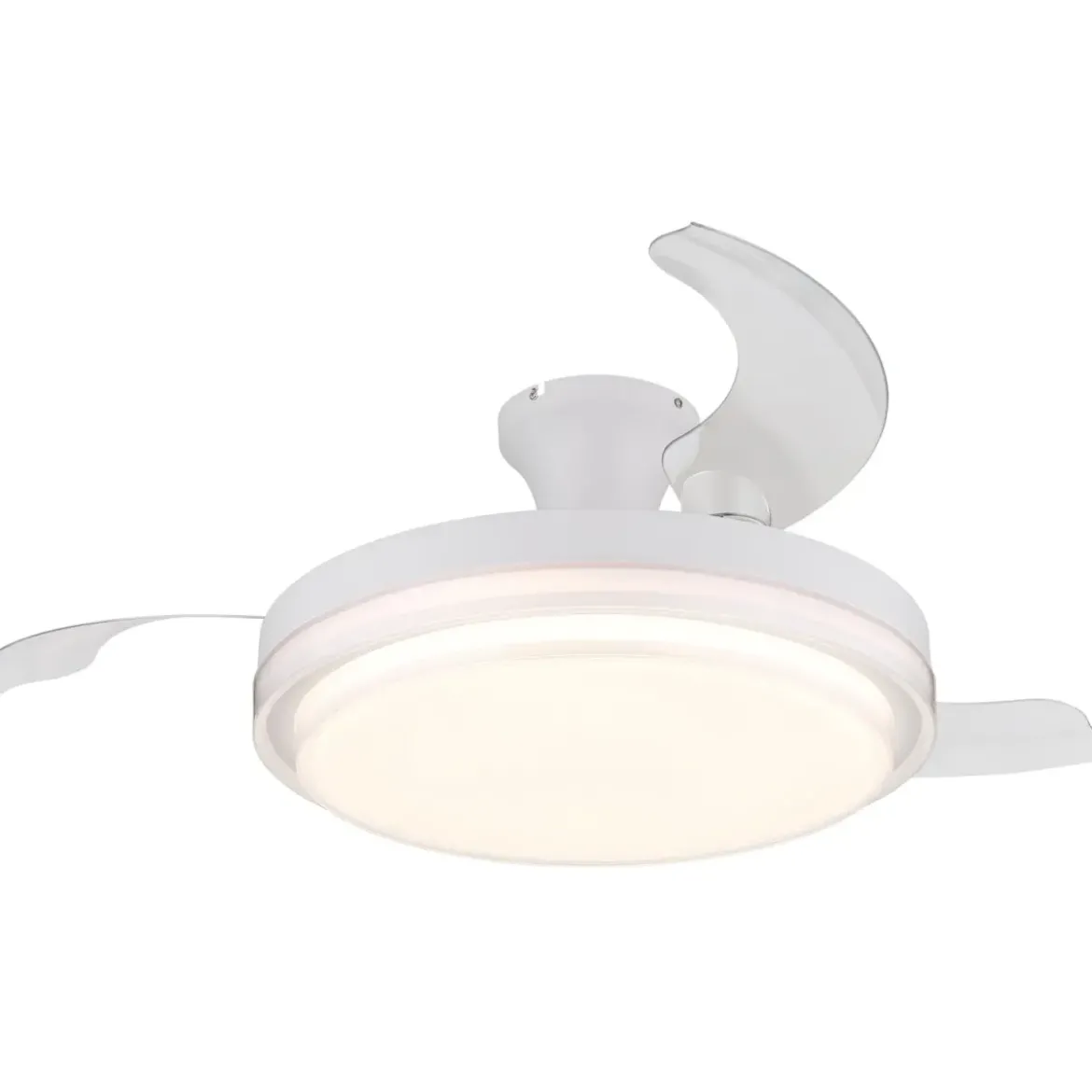 Ventilatore Soffitto con Luce Bianco 106 cm LED CCT Pale Richiudibili