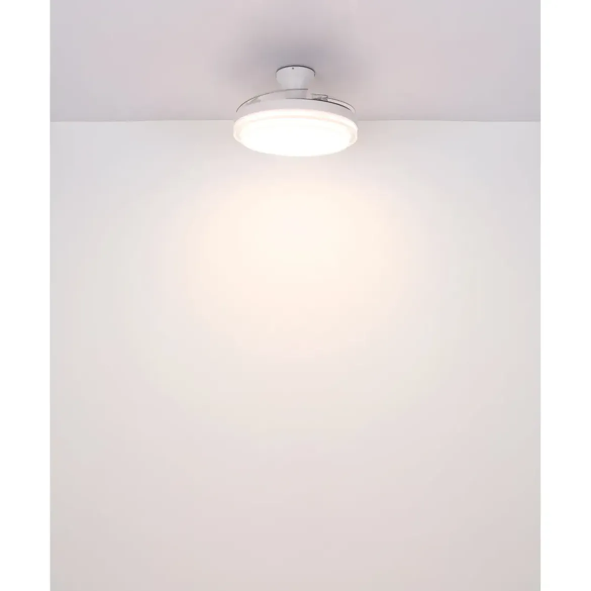 Ventilatore Soffitto con Luce Bianco 106 cm LED CCT Pale Richiudibili