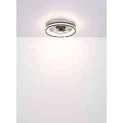 Ventilatore Soffitto con Luce LED Dimmerabile Nero 3 Pale Trasparenti
