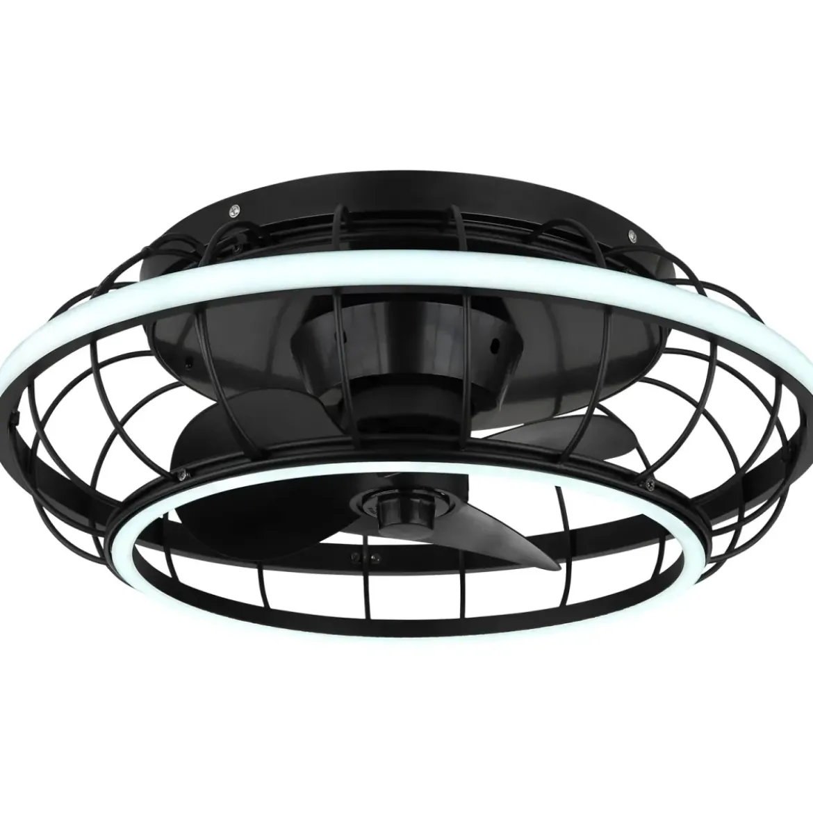 Ventilatore Soffitto con Luce Doppio LED Dimmerabile Nero Opale