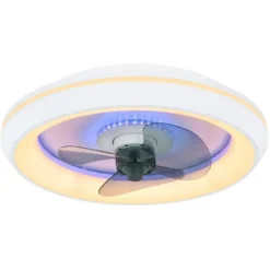Ventilatore Soffitto con Luce Notturna CCT Telecomando Dimmer Bianco