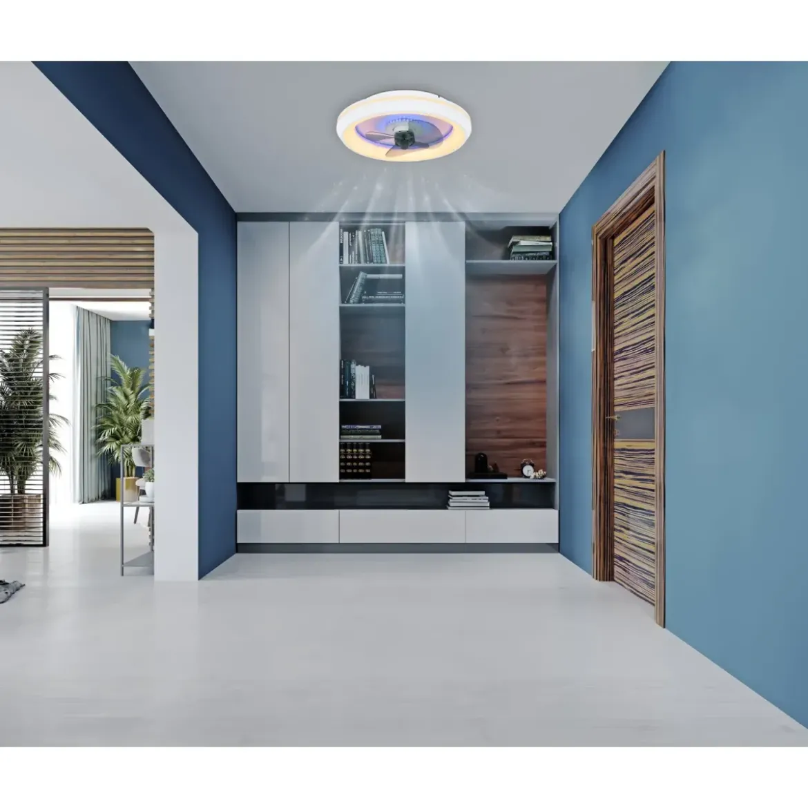 Ventilatore Soffitto con Luce Notturna CCT Telecomando Dimmer Bianco