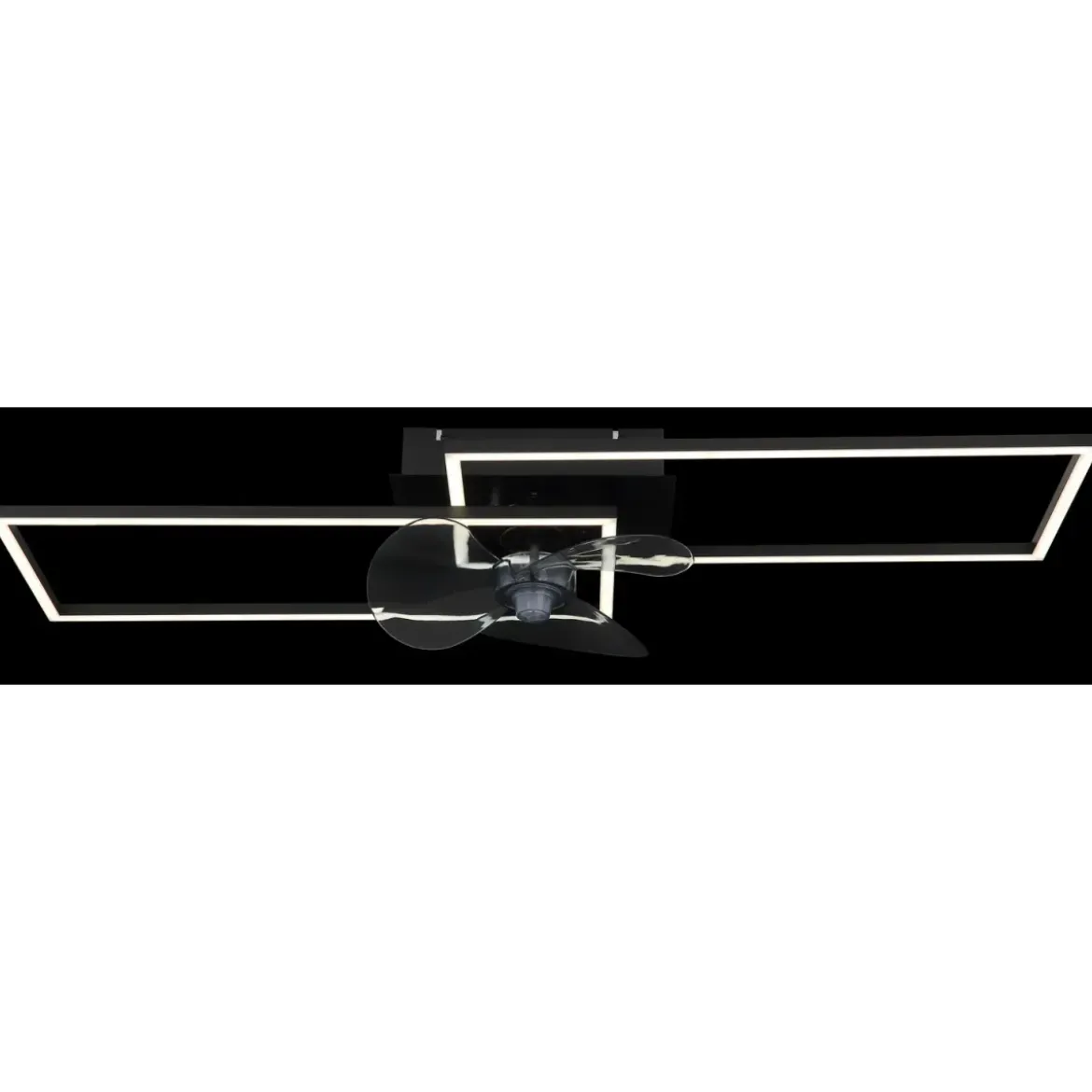 Ventilatore Soffitto con Luce LED Dimmerabile Metallo Nero Telecomando