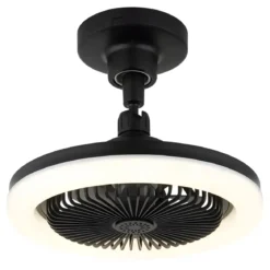 Ventilatore Soffitto con Luce LED Dimmerabile Nero Tondo Telecomando