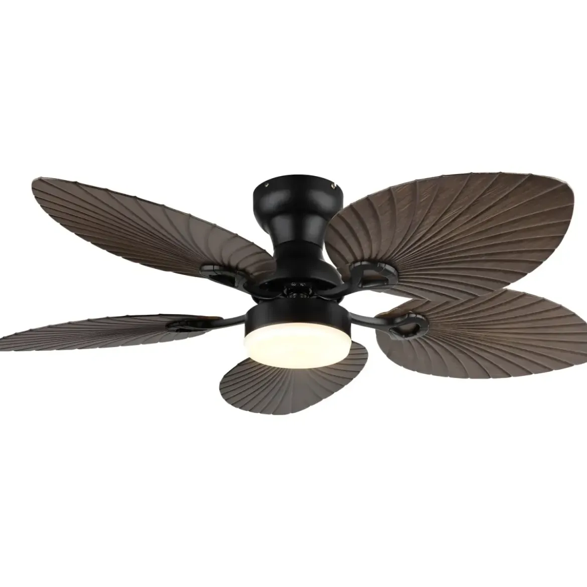 Ventilatore Soffitto con Luce Regolabile Nero Marrone 22W Telecomando