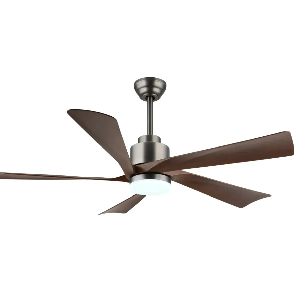 Ventilatore Soffitto con Luce Dimmerabile Grigio 5 Pale Effetto Legno