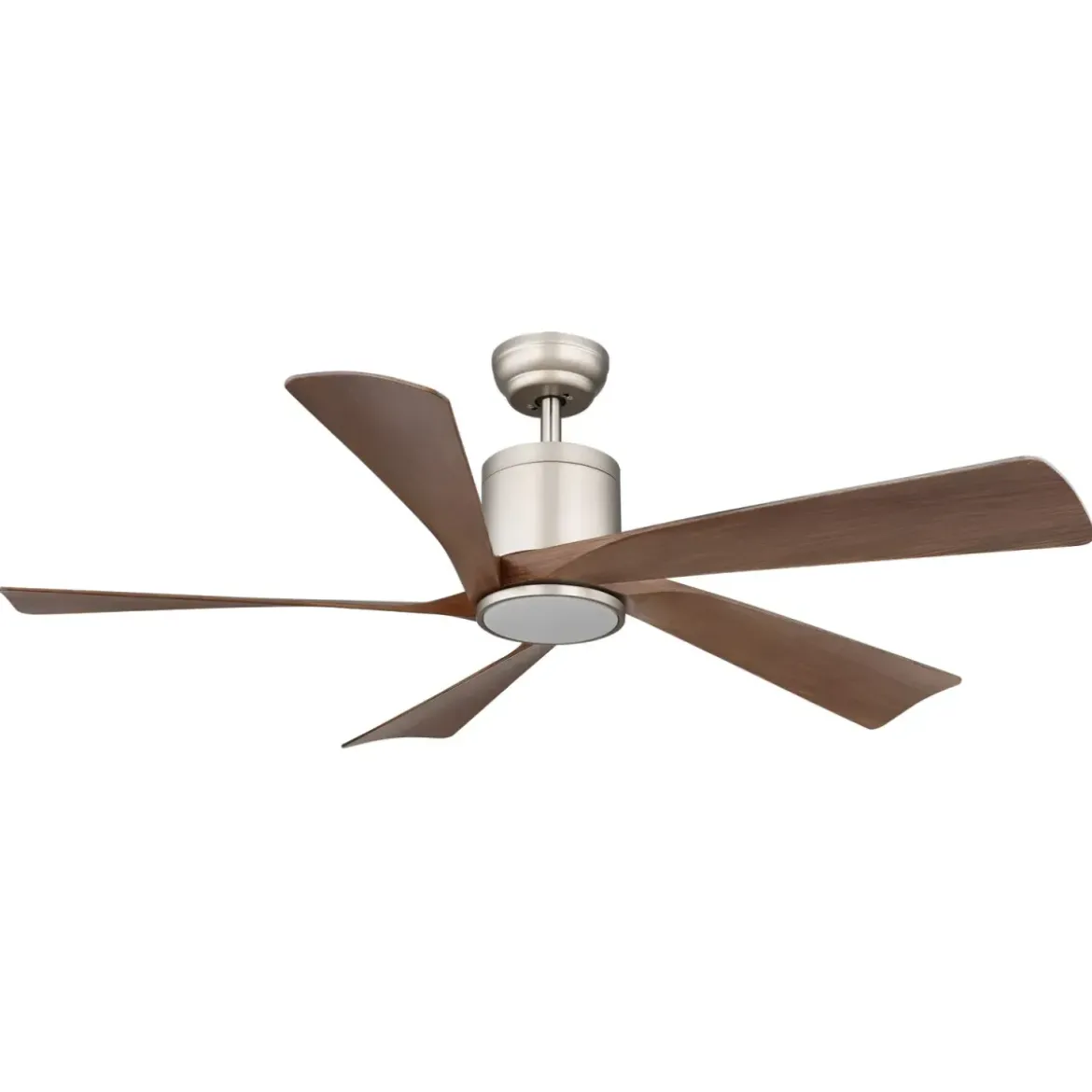 Ventilatore Soffitto con Luce Dimmerabile Grigio 5 Pale Effetto Legno