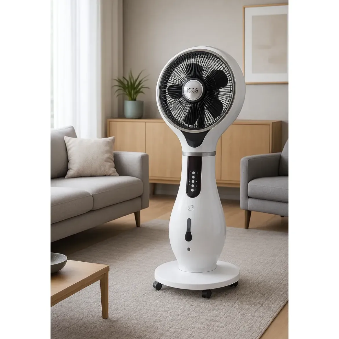 Ventilatore Umidificatore Nebulizzatore a Piantana da Pavimento Pale Timer