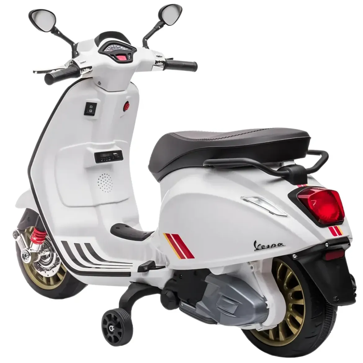 Vespa Sprint Elettrica per Bambini 12V Bianco Luci LED Moto Scooter