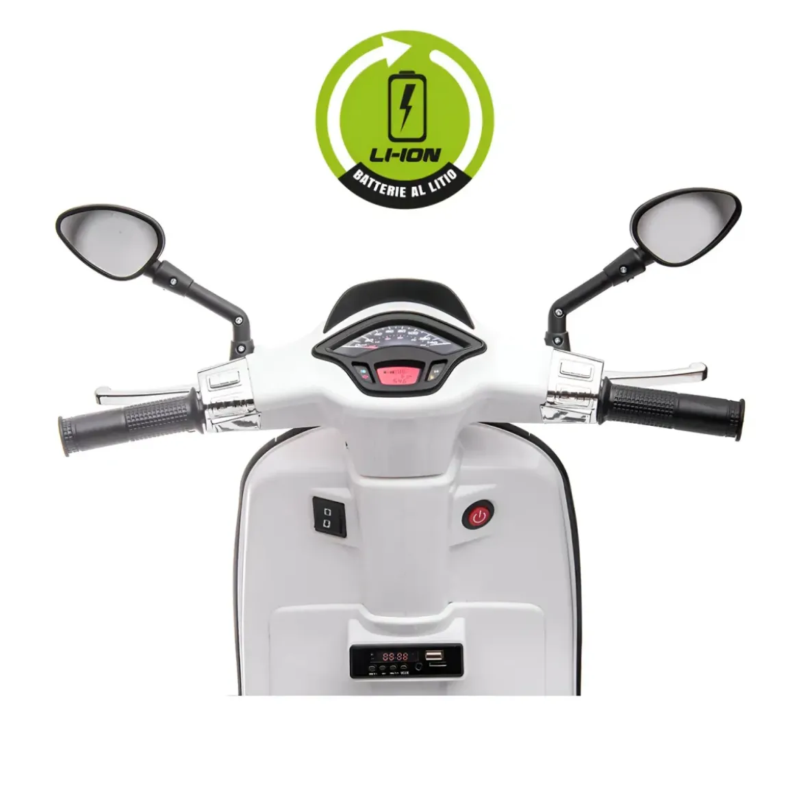 Vespa Sprint Elettrica per Bambini 12V Bianco Luci LED Moto Scooter