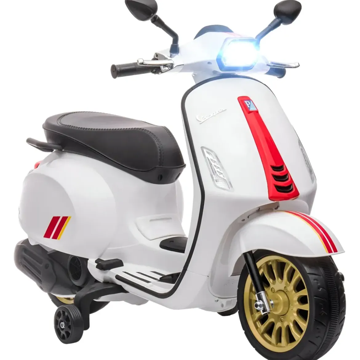 Vespa Sprint Elettrica per Bambini 12V Bianco Luci LED Moto Scooter