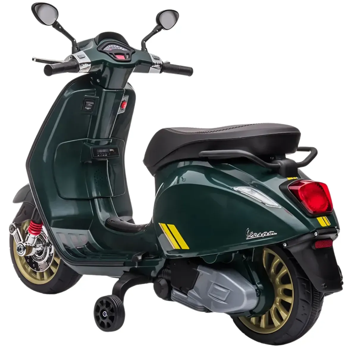 Vespa Sprint Elettrica per Bambini 12V Verde Luci LED Moto Scooter