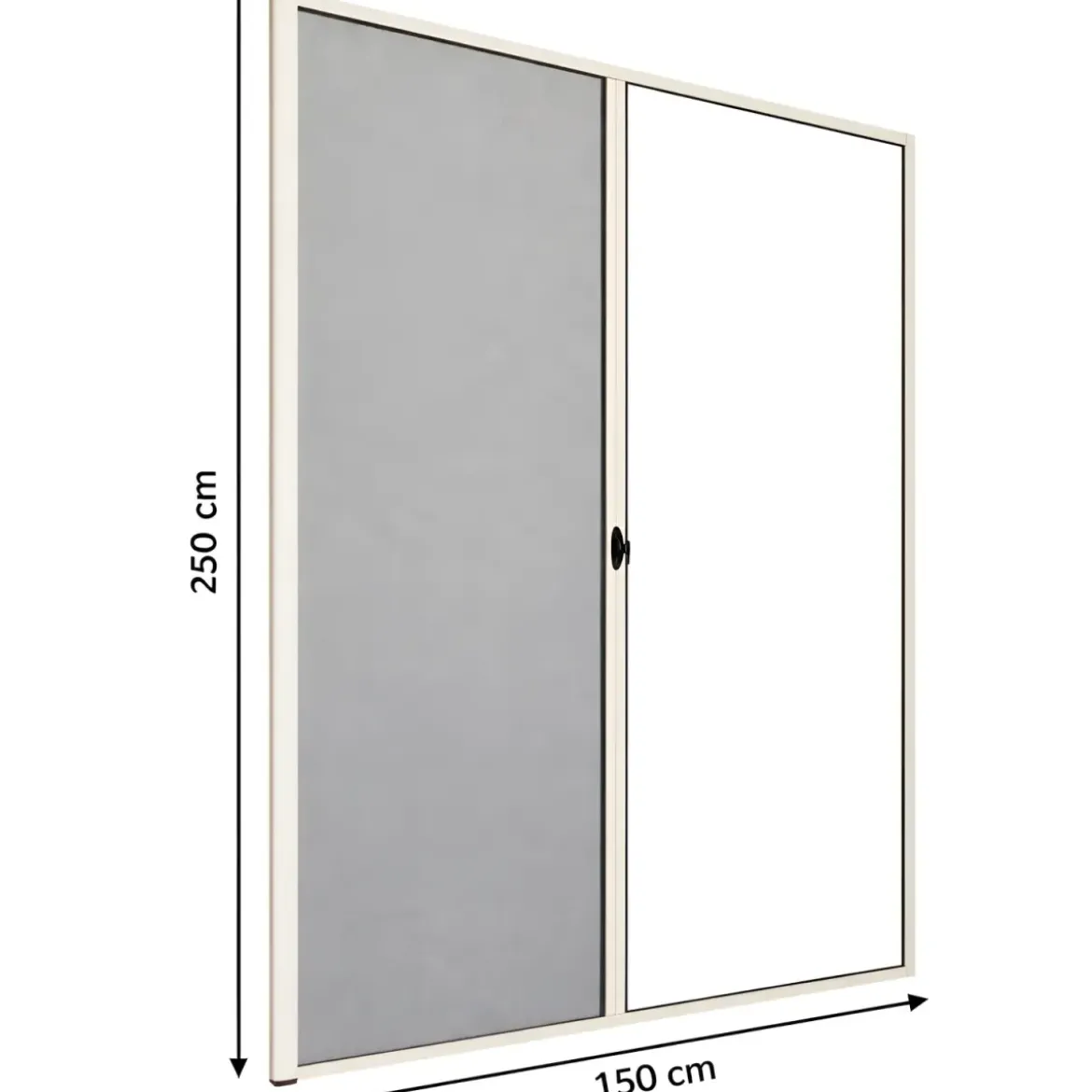 Zanzariera a Rullo Laterale per Porta Avorio 150x250 Riducibile
