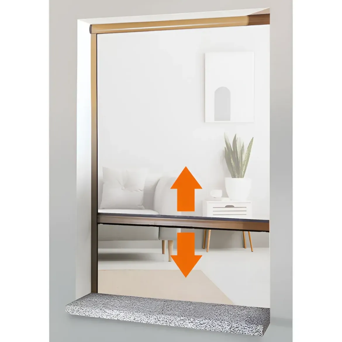 Zanzariera a Rullo Verticale 160x160 Riducibile in Alluminio Bronzo