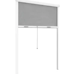 Zanzariera a Rullo Verticale 140x160 Riducibile in Alluminio Bianco