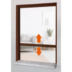 Zanzariera a Rullo Verticale 80x160 Riducibile in Alluminio Marrone