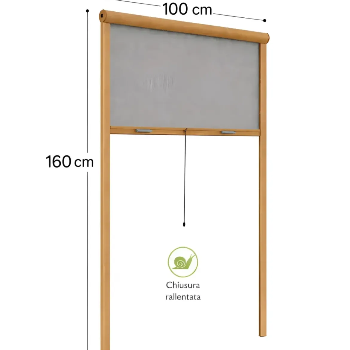 Zanzariera a Rullo Verticale 100x160 Riducibile in Alluminio Bronzo