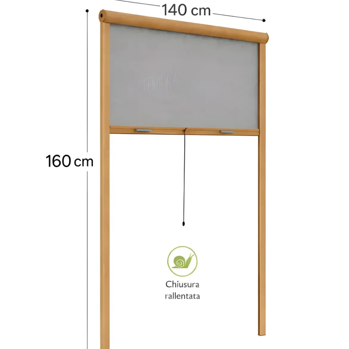 Zanzariera a Rullo Verticale 140x160 Riducibile in Alluminio Bronzo