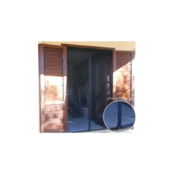 Zanzariera per Porta Finestra con Calamite Tenda Magnetica 120x240 Nero