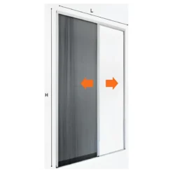 Zanzariera Plissettata Laterale Bianco Guida Bassa Porta 150x240