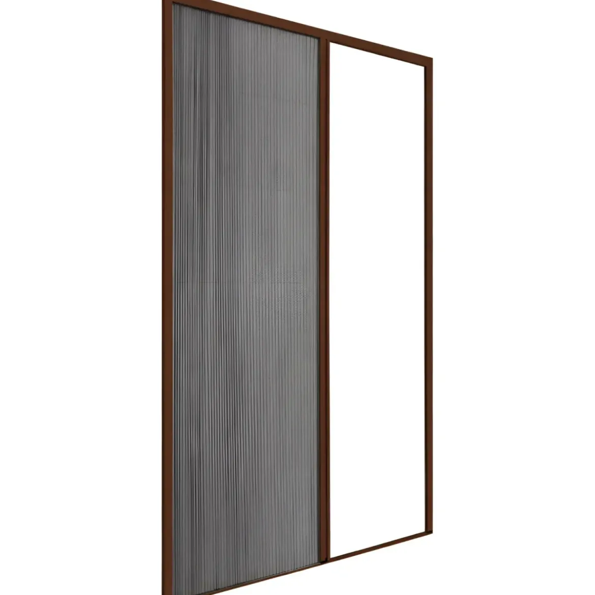 Zanzariera Plissettata Laterale Marrone Guida Bassa Porta 150x240